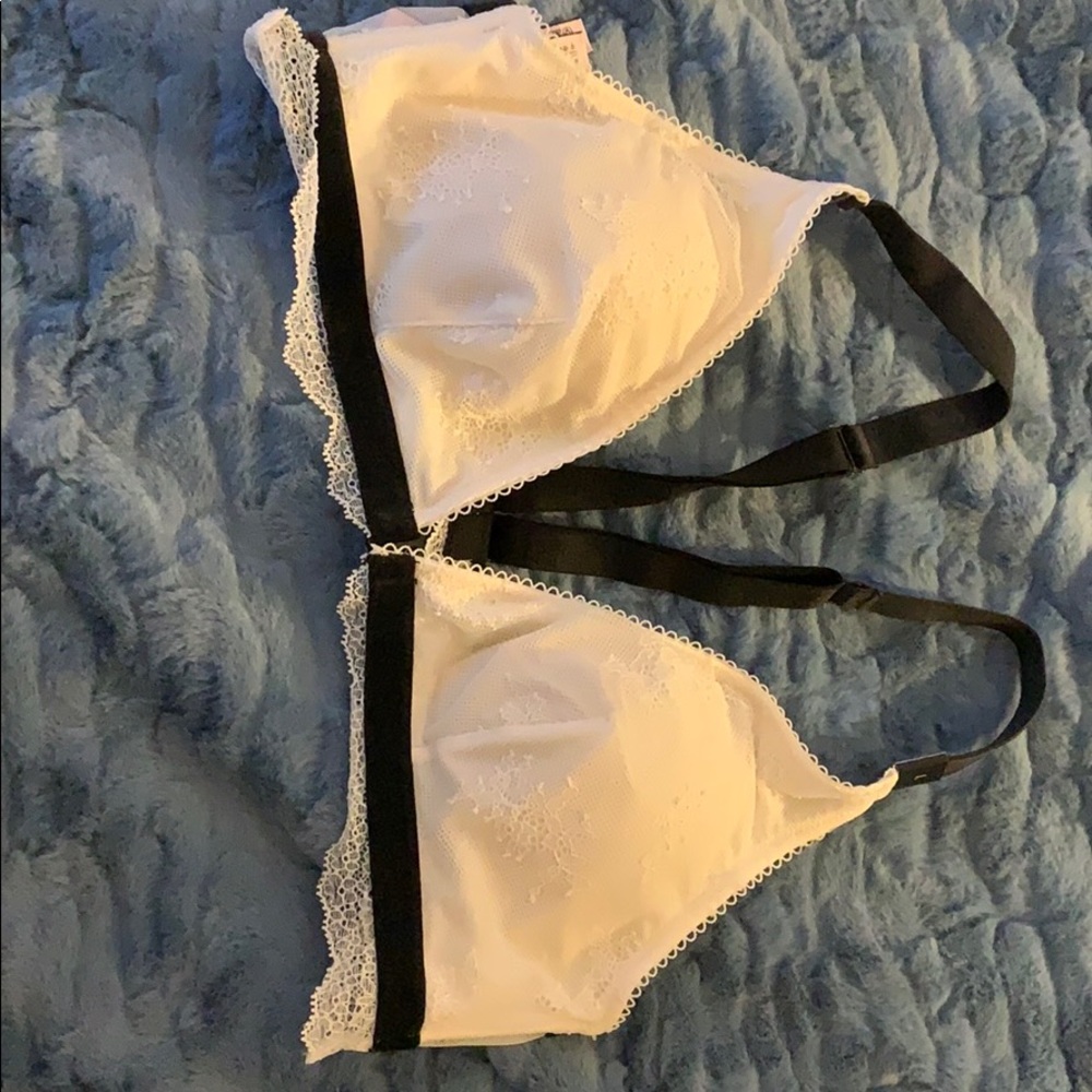 Cream and black bra